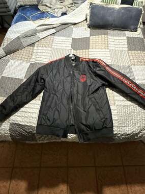 Spitfire Bighead Quilted Bomber Jacket Black and Red